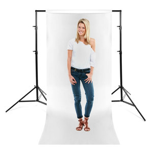  Savage Port-A-Stand, Free Standing Background Support System with a roll 53"x12 Yards Seamless White Background Paper 