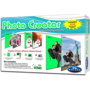 Savage Photo Creator Kit - Green Screen Kit with Digital Backgrounds & Green Screen Wizard Software 