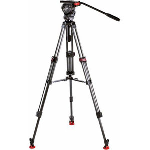 Sachtler 0750 System FSB8 T /SL MCF with FSB8 T Fluid Head, Carbon Fiber Tripod Legs Speed Lock 75 CF, Set Mid-Level Spreader 75, & Padded Bag DV 75 S, Supports 20 lbs, Maximum Height 63"