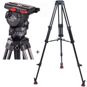  Sachtler 0773 System FSB8 / 2 MD with FSB 8 Fluid Head, Aluminum Tripod Legs ENG 75-2D, Set Mid-Level Spreader 75 and Padded Bag DV 75 S, Supports 20 lbs, Maximum Height 63" 