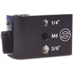  Sachtler Adapter with Clamping, with Tap Holes 1/4", M8 and 3/8" for Additional Accessories and/or Adapter Viewfinder Extension 