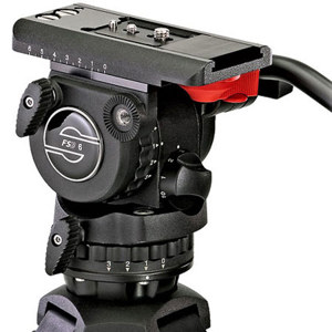  Sachtler FSB 6 Pro Video Fluid Head, with 75mm Ball & 3+3 Damping, Sideload Plate S, & Single Pan Bar, Supports 13.2 lbs 