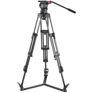  Sachtler 1062 System 10 SB 100mm with DV 10 SB Fluid Head, Carbon Fiber Tripod Legs ENG 2 CF, Spreader SP 100, Cover ENG 2, Supports 26 lbs, Maximum Heigth 67" 