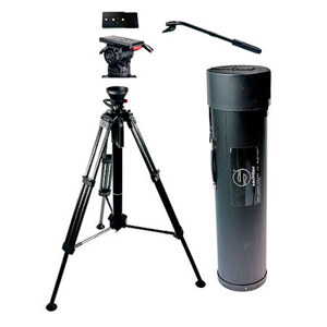  Sachtler DV 12 SB Hot Pod Carbon Fiber Tripod System with DV-12 SB Fluid Head, 1-Stage Tripod with Integrated Mid-Level Spreader and Hard Case, Supports 30.8 lbs 