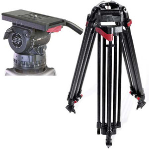  Sachtler Video 15 SB SL MCF Carbon Fiber Tripod System with Video 15 SB Fluid Head, 2-Stage Tripod, Mid Level Spreader, Rubber Feet and Padded Bag, Supports 35.2 lbs 