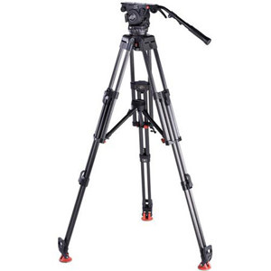 Sachtler 1973 System 7+7 HD MCF with Cine 7+7 HD Fluid Head, Carbon Fiber Tripod Legs ENG 2 CF HD, Mid-Level Spreader 100/150, Rubber feet 100/150, Padded Bag ENG/EFP, Supports 48 lbs, Maximum Height 68"