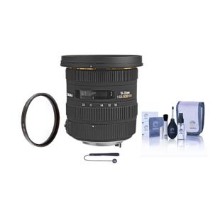  Sigma 10-20mm f/3.5 EX DC HSM AF Zoom Lens Kit with USA Warranty, for Sony Alpha & Maxxum Digital SLR Cameras. with Tiffen 82mm UV Filter, Lens Cap Leash, Professional Lens Cleaning Kit 