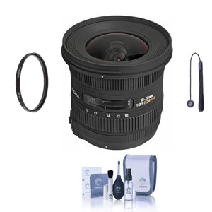  Sigma 10-20mm f/3.5 EX DC HSM AF Zoom Lens kit with USA Warranty for Nikon DSLR Cameras,. with Tiffen 82mm UV Filter, Lens Cap Leash, Professional Lens Cleaning Kit 
