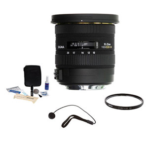  Sigma 10-20mm f/3.5 EX DC HSM AF Zoom Lens kit. for  Digital SLR Cameras . with Tiffen 82mm UV Filter, Lens Cap Leash, Professional Lens Cleaning Kit 