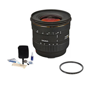  Sigma 10-20mm f/4-5.6 EX DC AF Lens Kit with USA Warranty, for Maxxum & Sony Alpha Mount, with Tiffen 77mm UV Wide Angle Filter, Professional Lens Cleaning Kit 