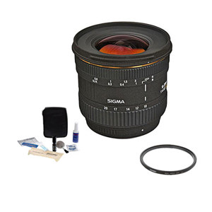  Sigma 10-20mm f/4-5.6 EX DC AF Lens Kits with USA Warranty for Pentax DSLR Cameras. with Tiffen 77mm UV Wide Angle Filter, Professional Lens Cleaning Kit 