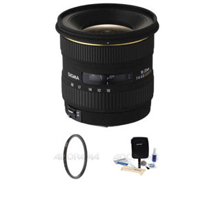  Sigma 10-20mm f/4-5.6 EX DC HSM AF Kit for  Digital SLR Cameras, with Tiffen 77mm UV Wide Angle Filter, Professional Lens Cleaning Kit 