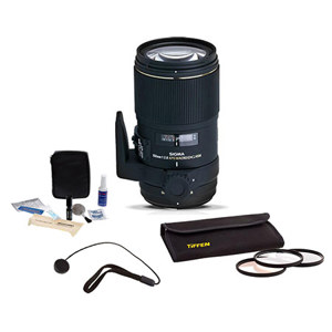  Sigma 150mm f/2.8 EX DG OS HSM APO AF Telephoto Macro Lens Kit, for Nikon AF Cameras - USA Warranty with Tiffen 72mm Photo Essentials Filter Kit, Lens Cap Leash, Professional Lens Cleaning Kit 