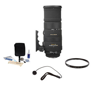  Sigma 150-500mm f/5-6.3 DG APO OS (Optical Stabilizer) HSM AF Lens Kit, for  Digital SLR Cameras, with Tiffen 86mm UV Filter, Lens Cap Leash, Professional Lens Cleaning Cleaning Kit 