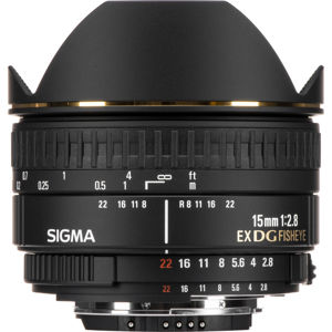  Sigma 15mm f/2.8 EX DG AutoFocus Diagonal Fish-Eye Lens for Nikon AF D Cameras - USA Warranty 