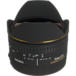  Sigma 15mm f/2.8 EX DG AutoFocus Diagonal Fish-Eye Lens with Hood & Gel Holder for  Cameras - USA Warranty 
