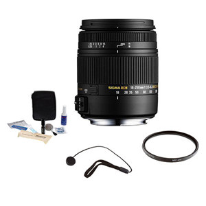  Sigma 18-250mm f/3.5-6.3 DC Macro OS HSM Zoom Lens for Nikon Digital SLR Cameras - USA Warranty - Bundle - with Pro Optic Pro Digital 62mm Multi Coated UV Ultra Violet Filter, Flashpoint CK2 CapKeeper & Cleaning Kit 