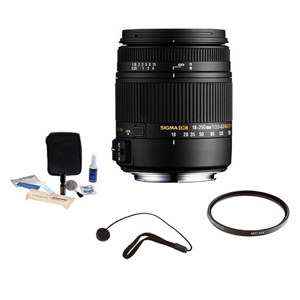  Sigma 18-250mm f/3.5-6.3 DC Macro HSM Zoom Lens for Sony Alpha Mount USA, - Bundled with Pro Optic Pro Digital 62mm Multi Coated UV Filter, Flashpoint CapKeeper #CK2 Lens Cap Leash & Adorama 1836A Cleaning Kit for Optics and Cameras 