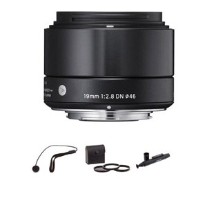  Sigma 19mm f/2.8 DN ART Lens for Sony E-mount Cameras, Black - BUNDLE - with Pro Optic 46mm Digital Essentials Filter Kit, Flashpoint CapKeeper #CK2 Lens Cap Leash & Adorama LP99 LensPEN Lens Cleaner 