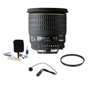  Sigma 28mm f/1.8 EX DG Aspherical Macro AF Wide Angle Lens Kit, for Nikon AF-D Cameras, with Tiffen 77mm UV Filter, Lens Cap Leash, Professional Lens Cleaning Kit 
