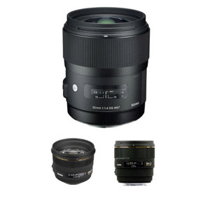  Sigma 3-Lens Bundle for Nikon AF Cameras: 35mm f/1.4 DG HSM Auto Focus Lens , 50mm f/1.4 EX DG HSM Auto Focus Lens, and 85mm f/1.4 EX DG HSM Lens - U.S.A. Warranty 