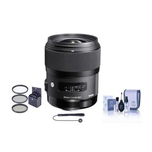  Sigma 35mm f/1.4 DG HSM ART Lens for Nikon AF Cameras, USA Warranty - Bundle - with Pro Optic 67mm Filter Kit (Ultra Violet, Circular Polarizer, Neutral Density 2), Flashpoint Lens Cap Leash, and Adorama Cleaning Kit for Optics & Cameras 