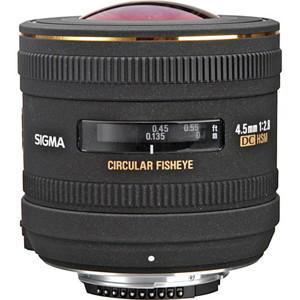  Sigma 4.5mm f/2.8 EX DC HSM Circular Fisheye Auto Focus Lens for Nikon AF-D Digital Cameras - USA Warranty 