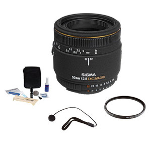  Sigma 50mm f/2.8 EX DG Auto Focus Macro Lens Kit, for Nikon AF Cameras U.S.A. Warranty - with Pro Optic 55mm MC UV Filter, Lens Cap Leash, Professional Lens Cleaning Kit 