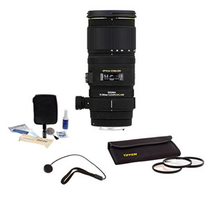  Sigma 70-200mm f/2.8 EX DG OS HSM Auto Focus Kit, for Maxxum & Sony Alpha Mount. with Tiffen 77mm Photo Essentials Filter Kit, Lens Cap Leash, Professional Lens Cleaning Kit 