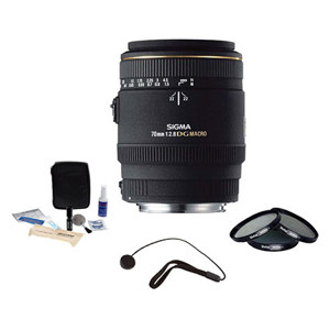  Sigma 70mm f/2.8 EX DG AF Macro Lens for  Cameras Kit, with Tiffen 62mm Photo Essentials Filter Kit, Lens Cap Leash, Professional Lens Cleaning Kit 