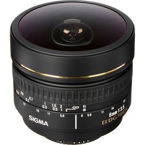  Sigma 8mm f/3.5 EX DG Circular Fisheye Auto Focus Lens for Nikon AF-D Cameras - USA Warranty 