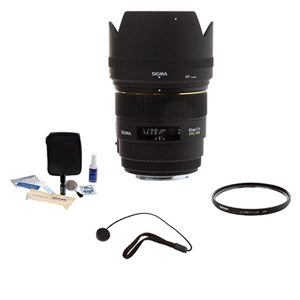  Sigma 85mm f/1.4 EX DG HSM Lens Kit, for Canon EOS Digital SLR ,with Tiffen 77mm UV Filter, Lens Cap Leash, Professional Lens Cleaning Kit 
