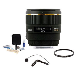  Sigma 85mm f/1.4 EX DG HSM Lens Kit, for Maxxum & Sony Alpha Mount , with Tiffen 77mm UV Filter, Lens Cap Leash, Professional Lens Cleaning Kit 