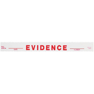  Sirchie Red On White 0.75x7" EVIDENCE (Date & Number) Strips, 100/Pack 