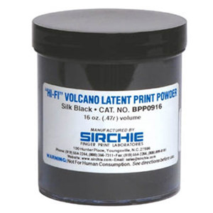  Sirchie Silk Black "Hi-Fi" Latent Print Powder, 16 oz/473ml 
