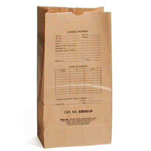  Sirchie Preprinted Kraft Evidence Bag, 7x4.5x13.75", 1000/Pack 