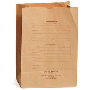  Sirchie Preprinted Kraft Evidence Bag, 12x7x18", Set of 500 