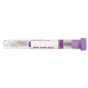 Sirchie 7 ml Lavendar Stopper Blood Collection Tube KCP122C