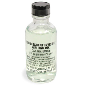  Sirchie 2oz Fluorescent Invisible Writing Ink 