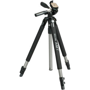  Slik Pro 330DX Tripod Black with 3-Way Pan/Tilt Quick Release Head (Height 18.5-63", Maximum Load 6.6 lbs) 