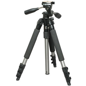  Slik Able 340DX A.M.T 4 Section Titanium Tripod with 3-way Quick Release Pan Tilt Head, Max. Height 58", Supports 8.8 Lbs. 