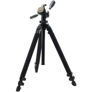  Slik Pro 400DX Tripod Legs - Black - with 3-Way Pan/Tilt Quick Release Head (Height 18.5-61", Maximum Load 9.9 lbs) 