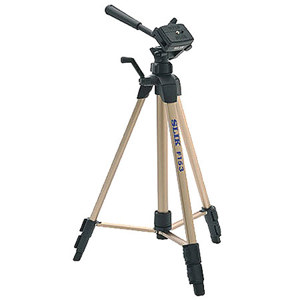  Slik F163 Compact Lightweight Aluminum Tripod with 3-Way Quick Release Pan Head, Maximum Height 51.78", Supports 3.5 lbs 