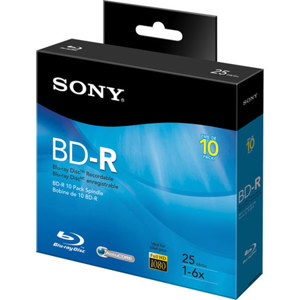 Sony Blu-ray Recordable Media BD-R 6x 25GB 10Pk Spindle: Picture 1 regular