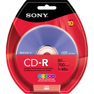 Sony CD-R Recordable CD's Media, 700 MB, 10 Pack: Picture 1 regular