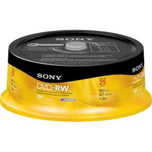 Sony Dvd-rw 4.7gb Rewrt Recrdbl 25pk Sp: Picture 1 regular
