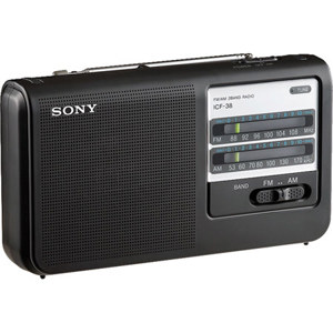 Sony ICF38 Portable High Power AM/FM Radio, AC/DC Black: Picture 1 regular