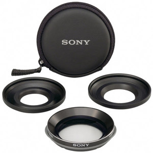  Sony VCL-HGE08B Wide-End Conversion Lens with 30mm/37mm Adaptor Rings 