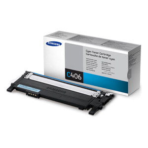  Samsung CLT-C406S Laser Print Cartridge for CLP-365W and CLX-3305FW Printers, 1000 Pages, Cyan 