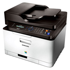  Samsung CLX-3305FW Wireless Color Multi Function Laser Printer, 19ppm Mono/4ppm Color, 2400x600 dpi, 50 Sheet Capacity - Print, Copy, Scan, Fax 